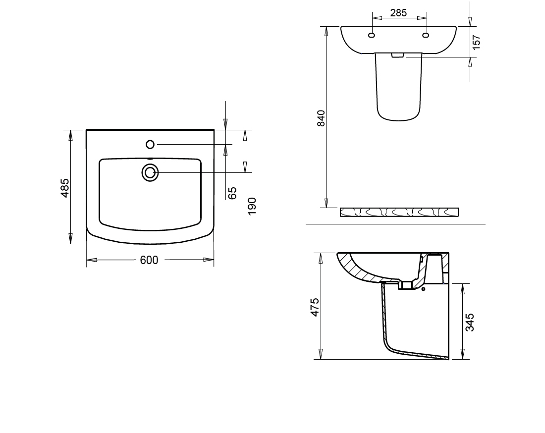 Plaza%20Lavabo%2060%20cm%20+%20Yarım%20Ayak